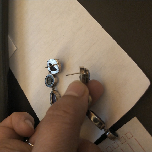 Stunning multi stone SS dangling earrings - Picture 6 of 6